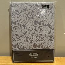 Vintage JC Penney Home Damask Lilac Purple Tablecloth Oblong 60” X 120” NOS - $39.59