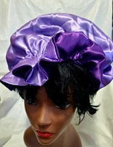 XL Purple &amp; Lilac Reversible Solid Color Satin Bonnet Hat - $13.00