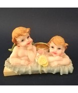 Cherub Angel Candle Holder, Vintage 70s Cute Figurine Romantic Shabby Ch... - $28.42 CAD