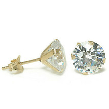4CT Womens Beautiful 14K Yellow Gold White Sapphire Round Cut Stud Earrings - £36.70 GBP