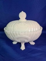 Antique Portieux Vallerysthal White Opaline Covered Dish - £128.67 GBP