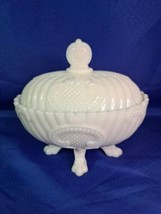 Antique Portieux Vallerysthal White Opaline Covered Dish - £130.49 GBP