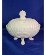 Antique Portieux Vallerysthal White Opaline Covered Dish - £128.71 GBP