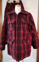 Vintage WOOLRICH Plaid Red &amp; Black Hunting Outfit Pants &amp; Jacket Coat Me... - £77.80 GBP
