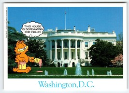 Garfield Cat Postcard Washington White House Gets Makeover Tabby Jim Davis 1978 - £8.96 GBP