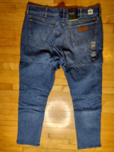 Wrangler RetroMen&#39;s Harrick Dark Wash Stretch Slim Straight Jeans Blue S... - £31.23 GBP