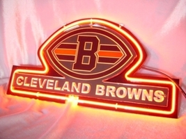 Cleveland Browns Football Neon Sign 11&quot;x9&quot; - £55.02 GBP