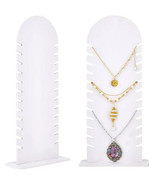 Necklace Display Stand 12 Slots White Jewelry Holder Necklace Display Bo... - $349.31 MXN