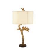 Gold Leaf Birds On Branch Table Lamp  Lovebirds Perched On Limb French F... - £142.65 GBP