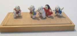 Vtg Japanese Miniature Micro Japanese Hand Painted pottery people Sumo Kimono - £35.85 GBP
