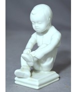 RORSTRAND #114 Boy “LASSE Tying his Shoe” by Edith Bjurström - RÖRSTRAND - $65.58 CAD