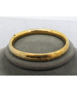 Antique Gold Filled Bangle Bracelet Hinged Etched Flowers 6.75&quot; Lightwei... - $1,870.53 MXN