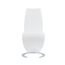 Set Of 2 White  Z Shape Design Dining Chairs With Horse Shoe Shape Base - £621.11 GBP