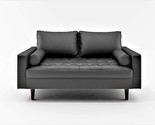 Womble Mid Century Modern Couch With Bolster Pillows, Pu Leather Upholst... - $748.99