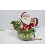 Charming Santa Claus Christmas Teapot with Teddy Bear and Toys Gift Bag Ceramic - €13,87 EUR