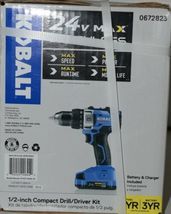 Kobalt 0672823 24v Max Brushless Compact Drill Driver Kit Cordless New in Box image 4