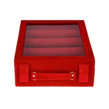 Wooden Four Rod Transparent Velvet Bangle Storage Box 1 Piece - £29.65 GBP