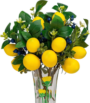 12&quot; Artificial Lemon Blueberry Branches, (Pack of 6 Stems) - £29.96 GBP