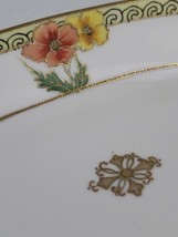 Hand Painted Nippon Moriage Detail Flowers Gold Trim Serving Dish Wreath Marked - £37.13 GBP