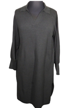 Ava + Viv Women&#39;s Gray V Neck Long Sleeve Sweater Knit Midi Dress Plus Size 1X - £15.71 GBP