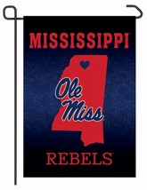Ole Miss Rebels 12&quot; x 18&quot; Premium Home State Garden Flag - £11.88 GBP