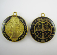 50pcs of Epoxy Round Medal of St. Benedict Saint Benedict Medal Pendant - £24.07 GBP