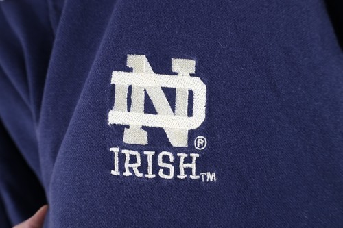 Vintage 90s Champion Mens Large Faded Notre Dame University Polo Shirt Blue Item image 4