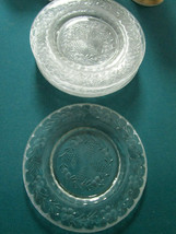 Clear Glass Salad Plates Set Etched / Pressed Leaves Grape Vines Pick One - £60.12 GBP+
