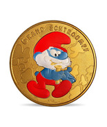 France Coin Medal 2021 Papa Smurf The Smurfs Colored Nordic Gold Cartoon 01856 - £35.19 GBP