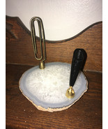 Vintage Geode Desk Pen Holder Letter Agate Quartz Stone Rock Heavy Paper... - $640.34 MXN