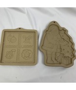Vintage 1991 And 1997 Santa And CHRISTMAS CUT-APART Mold By Brown Bag Co... - $32.73