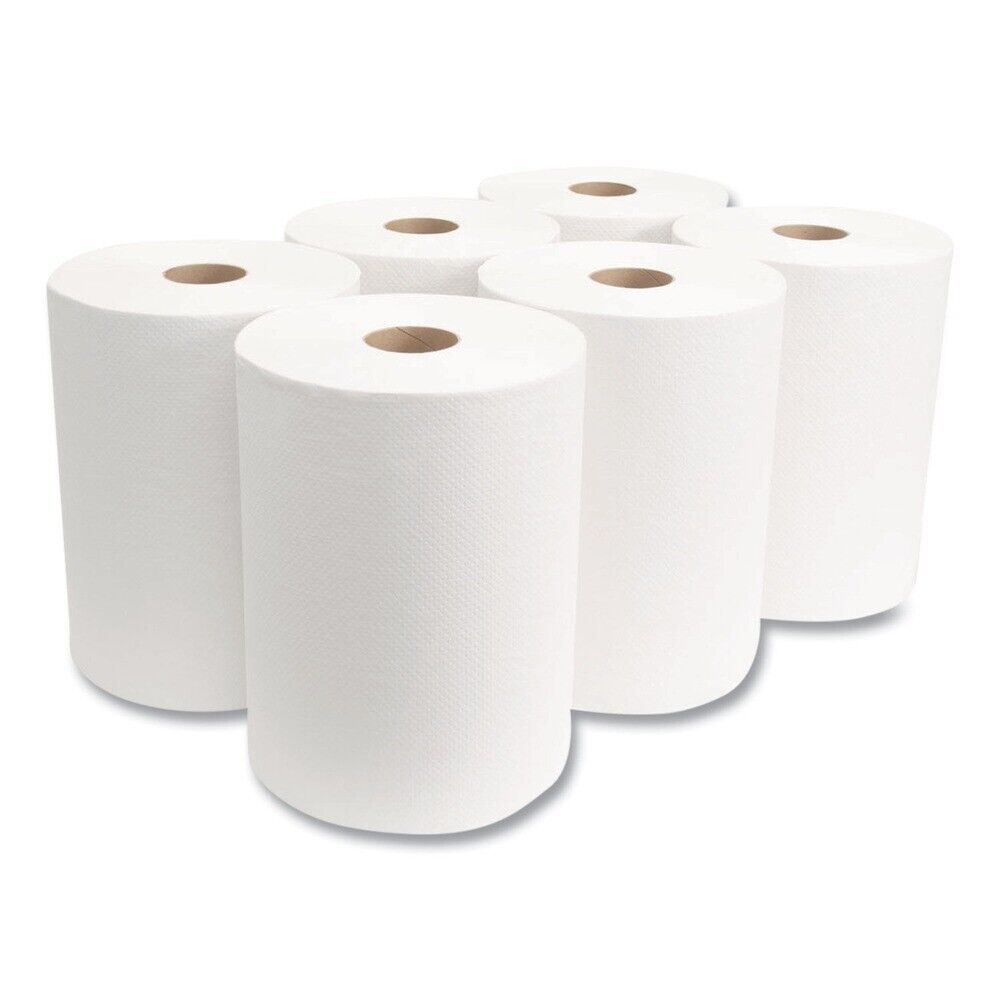 Morcon Paper W106 1-Ply 10" x 800 ft. 10" Roll Towels - White (6/Carton) New
