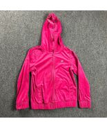 Juicy Couture Hoodie Girls Medium 10/12 Pink Full Zip Velour Casual Dist... - $25.11 CAD