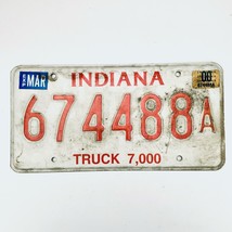 2000 United States Indiana 7000 lbs Truck License Plate 674488A - £13.23 GBP