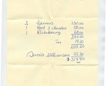 The Palace East 59th St New York City 1976 Restaurant Receipt and Envelope  - $17.82