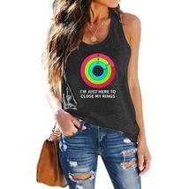 I&#39;M Just Here To Close My Rings Tank Tops Women Rainbow Racerback Workout Tank T - £26.54 GBP