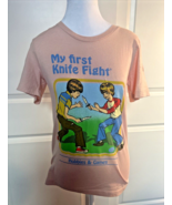 Bella+Canvas My First Knife Fight Pink T Shirt  Size XSmall, Pre-Owned - $14.99
