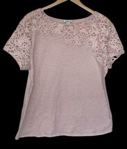 Sundance Shirt Womens Size XL Pink Lovlier Days Slub Jersey Tee Top Croc... - $14.37