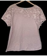 Sundance Shirt Womens Size XL Pink Lovlier Days Slub Jersey Tee Top Croc... - $14.37