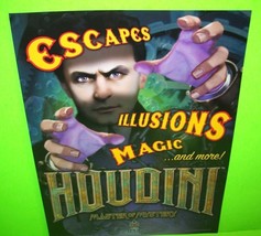 Houdini Master of Mystery Pinball FLYER Original NOS Game Magic Illusion Artwork - £23.43 GBP