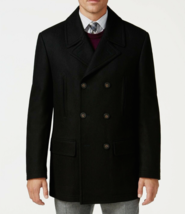 Lauren Ralph Lauren Sz 38R Luke Peacoat Black Wool Blend Coat Classic $395 NEW! - £94.93 GBP