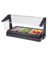 BBR480110 Buffet Bar 4 Foot 3 Food Pan Wells with Sneeze Guard Black Cas... - €979,33 EUR