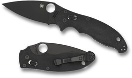 Spyderco Manix 2 Folding Knife 3-3/8&quot; Black Plain S30V Blade, G10 Handles - £205.41 GBP
