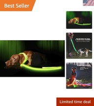 Weatherproof LED Dog Leash with Tangling-Free Design - 4 Feet in Neon Green - $45.00