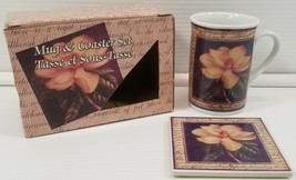 N) Mug and Coaster Floral Flower Set - £7.86 GBP