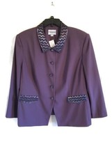 John Meyer Women&#39;s Size 26W Purple Beaded Formal Padded Shoulder Blazer ... - £35.81 GBP