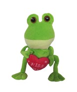 Animal Adventure Valentine Green Frog Kiss Me Heart Stuffed Animal 2013 ... - $26.29 CAD