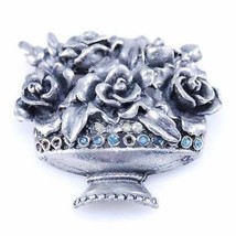 Vintage RETRO Pin Brooch Le Blanc Pot Metal Floral 1950S - $875.85 MXN