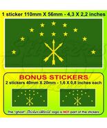 ADYGHEIE R�publique Drapeau Adygeya RUSSIE 110mm Vinyle Autocollant x1 +... - $4.72