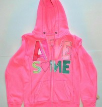 Cherokee Girls Pink Longsleeve Hoodie "Awe Some" Size L 10-12 NWT - £7.94 GBP